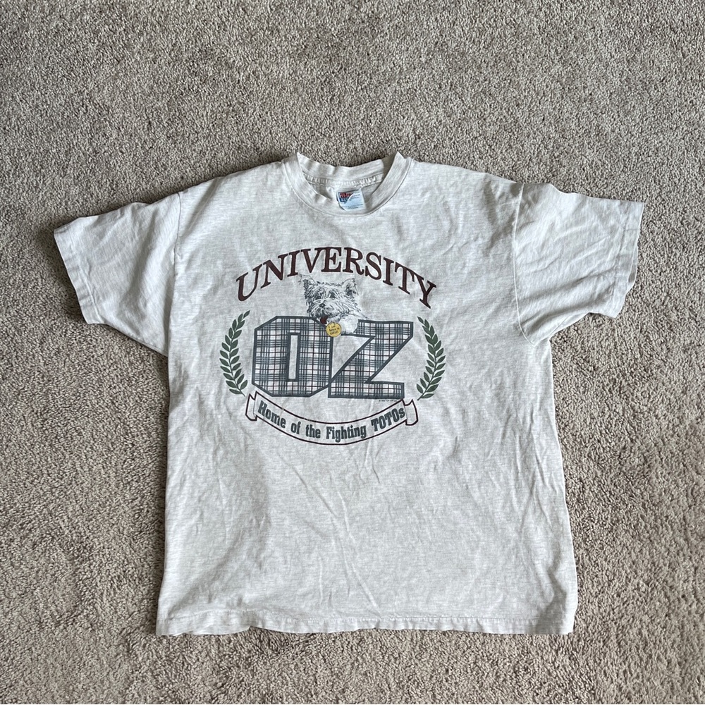 Vtg 1992 University of Oz Fighting Totos tee Wizard of Oz Hanes Beefy Single XL